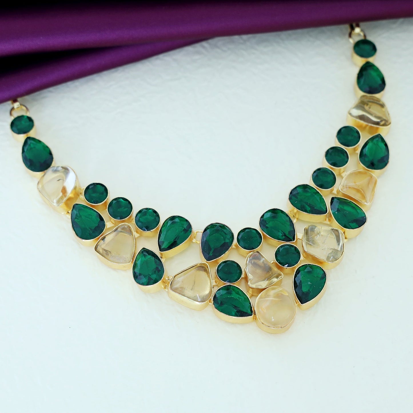 Emerald Citrine Necklace