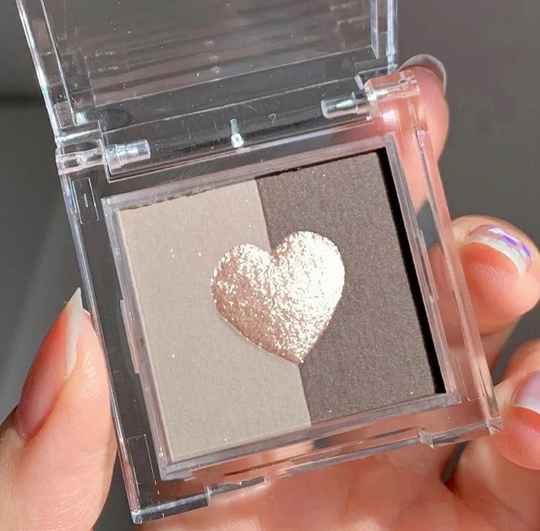 Three-color Love Eye Shadow Plate INS Earth Pearl Matte