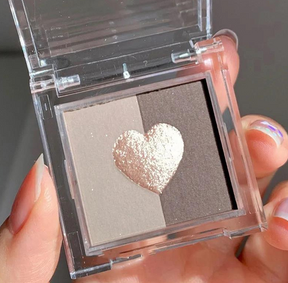 Three-color Love Eye Shadow Plate INS Earth Pearl Matte