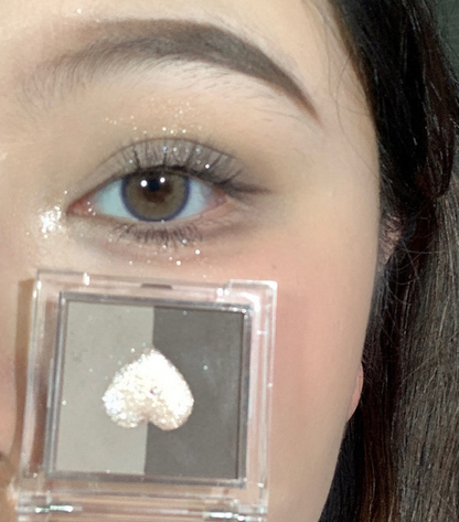 Three-color Love Eye Shadow Plate INS Earth Pearl Matte